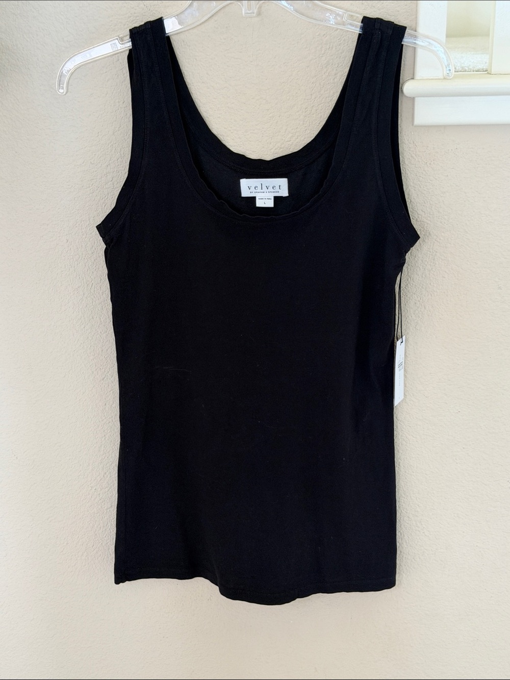 NWT Velvet by Graham & Spencer Black Scoop Neck Tank